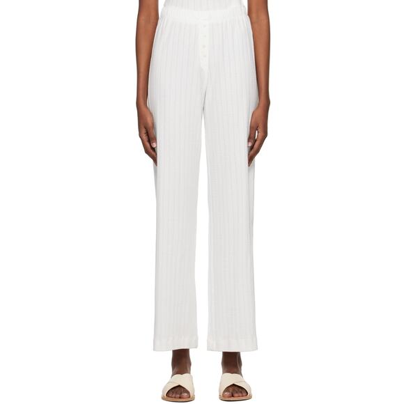 Leset 'Boxer' White Cotton Lounge Pants Size XS - Picture 1 of 4